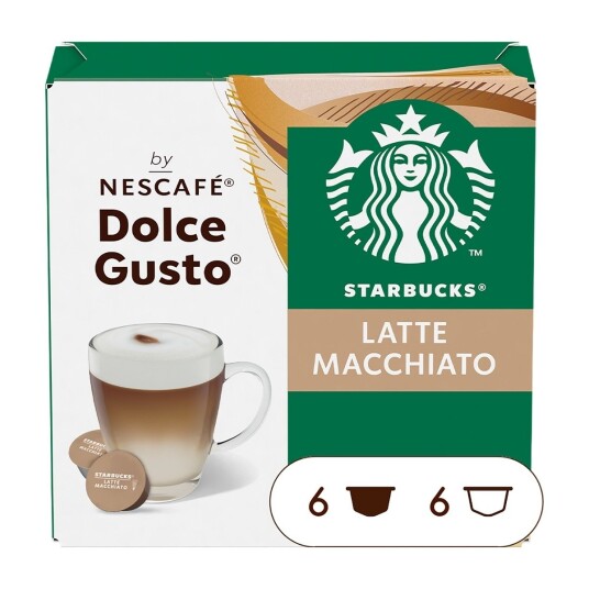 Starbucks Latte Macchiato kaffekapsler fra Nescafé Dolce Gusto Starbucks Latte Macchiato kaffekapsler fra Nescafé Dolce Gusto