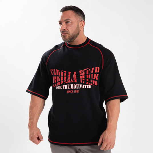 Gorilla Wear Finley Oversized T skjorte Svart Rød Svart/Röd Small