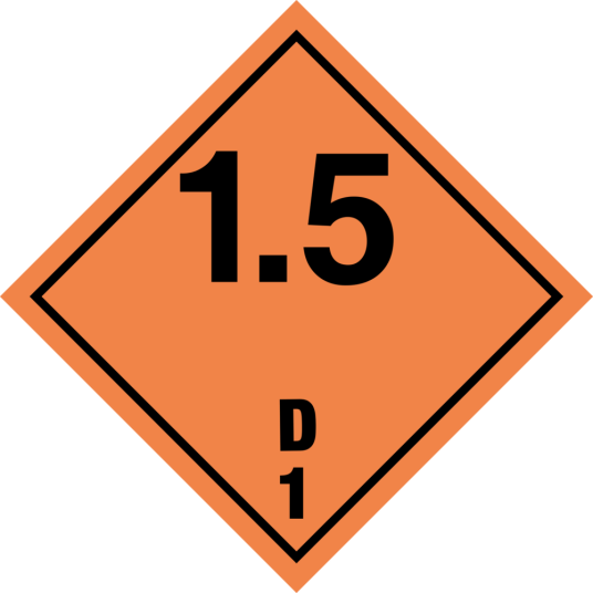 Explosives kl. 1.5 D1 faresedler