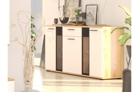 Deardorf Komoda 140 cm Tre/natur/Hvit Deardorf Komoda 140 cm Tre/natur/Hvit