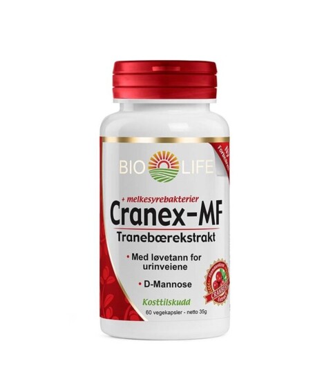 Bio Life Cranex MF Tranebærekstrakt 60 kapsler Bio Life Cranex MF Tranebærekstrakt 60 kapsler