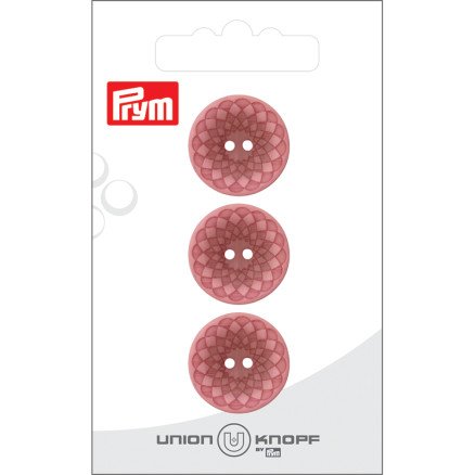 Prym plastknapp rosa blomst 20 mm 3 stk