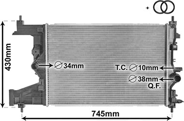 VAN WEZEL 37002484 Radiator motorkjøling VAN WEZEL 37002484 Radiator motorkjøling