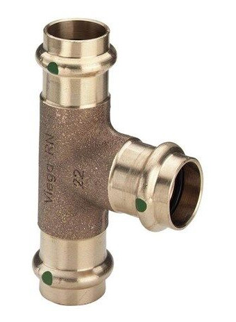 Viega Sanpress T-stykke 22 mm Stål med SC-Contur