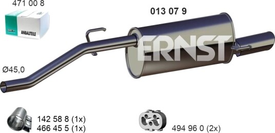 ERNST 013079 Bakre eksospotte