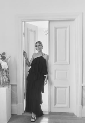 Andrea Norrman X Bubbleroom Andrea Flounce Maxi Skirt Black 44