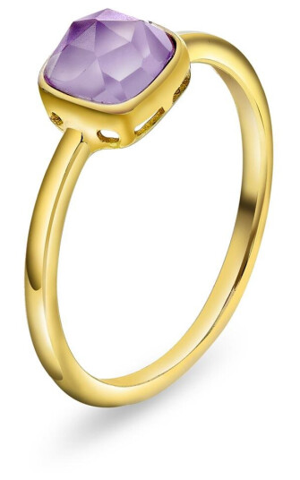 Sandra Lyng x Pan Jewelry Ring i 925 forgylt sølv med ametyst RO størrelse 56