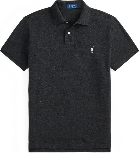 Polo Ralph Lauren The Iconic Custom Slim Fit Mesh Polo BLACK MARL HEATHE S