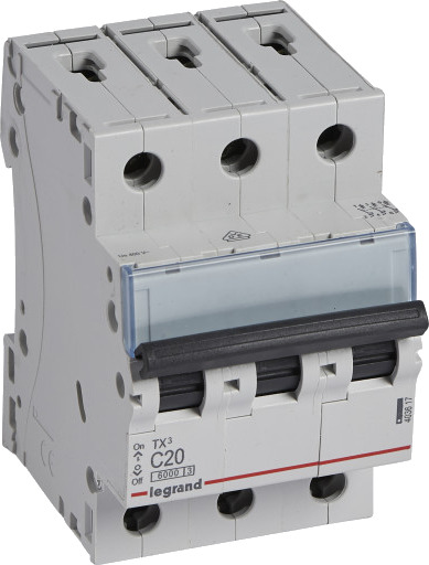 Legrand TX³ MCB automatsikring C20 3P 3M 6/6kA