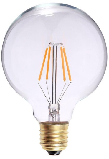Edison globe klar filament E27 6W LED 125mm 3 step dim