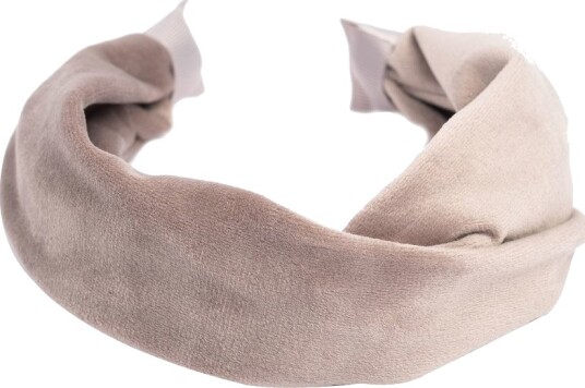 DARK Velvet Hair Band Folded Taupe