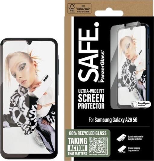PanzerGlass SAFE Skjermbeskytter for Samsung Galaxy A26 5G med EasyAligner