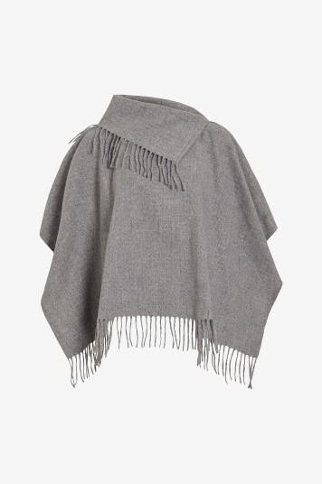 Vila Poncho viFjolira High Neck Grå