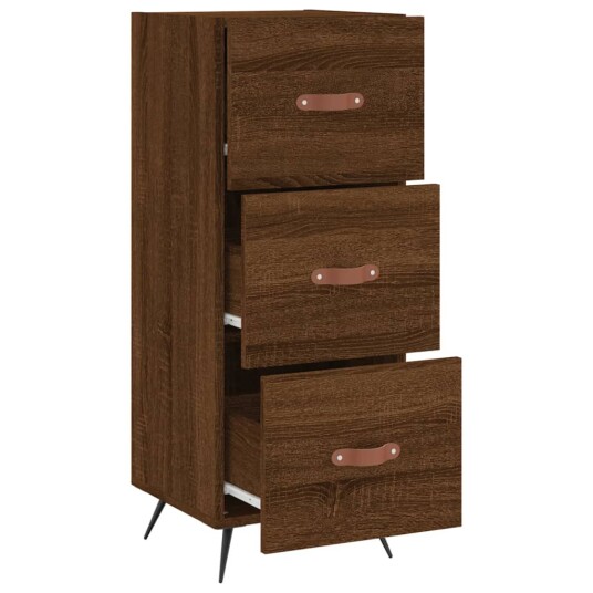 vidaXL Skjenk brun eik 34,5x34x90 cm konstruert tre