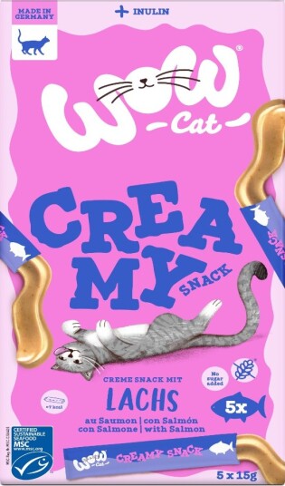 Wow Cat Creamy Snack Laks 5 x 15 g Wow Cat Creamy Snack Laks 5 x 15 g