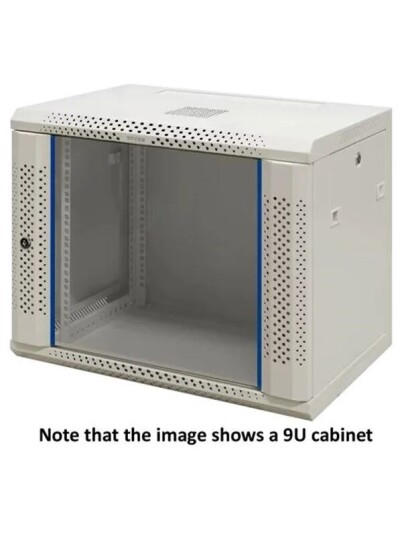 Deltaco 19? wall cabinet 6U 600 450 glass door white Kabinett Wall mount Hvit WS64066000