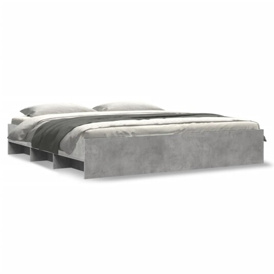  Sengeramme betonggrå 200x200 cm konstruert tre 8721102856327