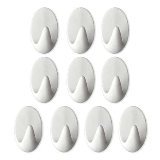 10 pakning med sterke selvklebende veggkroker for Home Kitchen White 10 pakning med sterke selvklebende veggkroker for Home Kitchen White