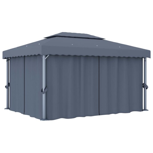 vidaXL Paviljong med gardin 4x3 m antrasitt aluminium vidaXL Paviljong med gardin 4x3 m antrasitt aluminium
