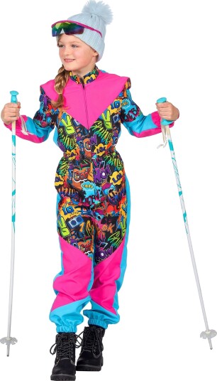 Wilbers & Wilbers 80-talls Skidress Rosa Blå Barn Kostyme Small 003491-H-116