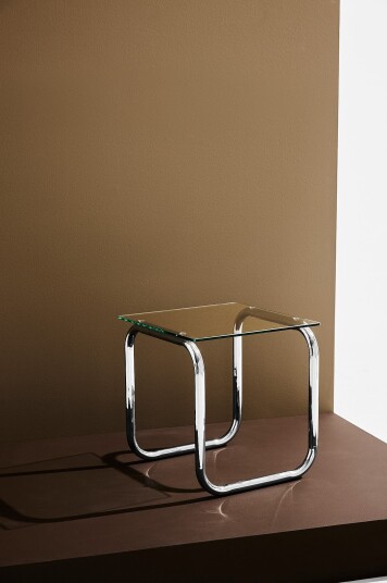PastilLulu sidebord krom/glass høyde 45 cm Transparent