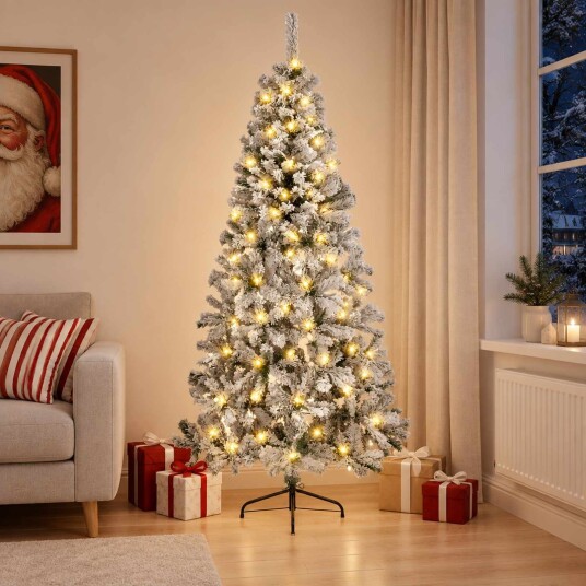 vidaXL Kunstig sammensatt juletre 240 cm 300 LED-lys Varmhvit