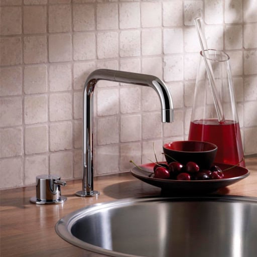 1-greps blandebatteri med dobbel svingbar tut, 200 mm chrome