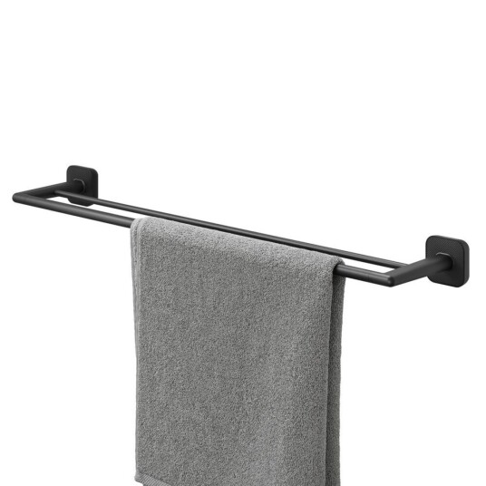 TIGER Carv dobbel håndkleholder 65,2 cm i svart; 65.2x12.6x5.2 cm (LxHxD); Svart