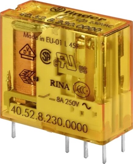 Finder 40.52.9.024.0001 Printrelé 4 V/Dc 8 A 2 X Omkobler