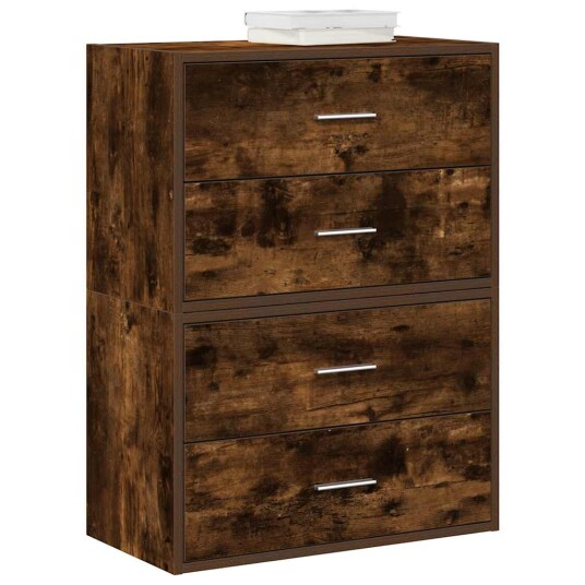  Skap med 2 skuffer 2 stk røkt eik 60x31x40 cm konstruert tre 8721158577092