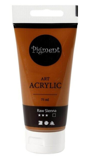 Creativ Company Pigment Art Acrylic Paint Raw Sienna Brown 75ml