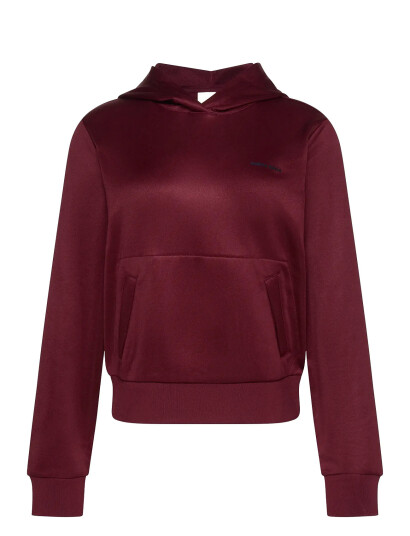 Calvin Klein Jeans Ls High Shine French Terry Hoodi - Burgundy - XS