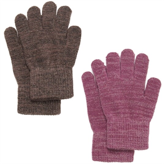 CeLaVi Fingervanter Magic Glitter 2-pakning Mellow Mauve 7-12 år