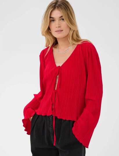 Saint Tropez Zunisz Tie Cardigan Red L Saint Tropez Zunisz Tie Cardigan Red L