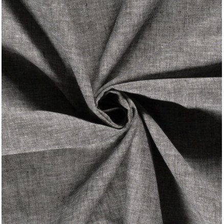 Balsløw Lin/Bomull Melange Stoff 145cm 069 Mørk Grå 50cm