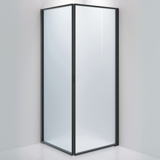 INR Iconic Nordic Rooms Dusjhjørne Edge 12 Måltlpasset / Matt Svart Frostet Glass