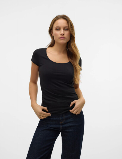 Vero Moda Vmmaxi My Soft Ss U-Neck Noos - Black - XL