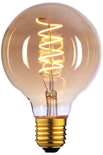 Edison globe amber spiral E27 6W LED 125mm 3 step dim Edison globe amber spiral E27 6W LED 125mm 3 step dim