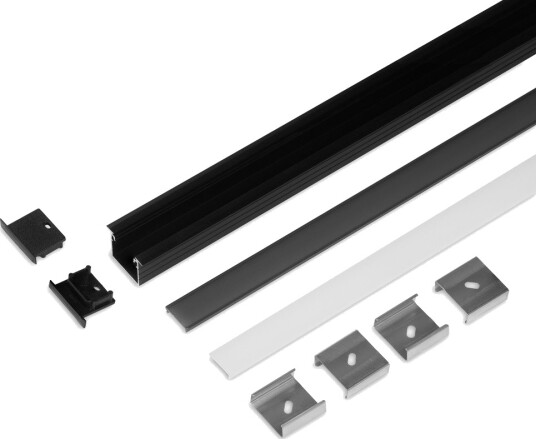 Topmet 2m sett LINEA-IN20 + F CLICK Sort anodisert