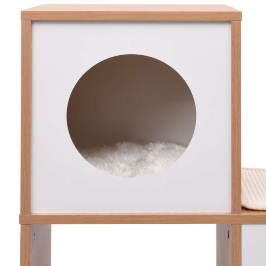 Kattehus Med Sisal Klorematte 100 cm Hvit