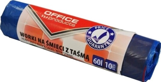 Office Products Søppelsekker Med Tape Premium Ldhd 60 L 10 Stk. Blå