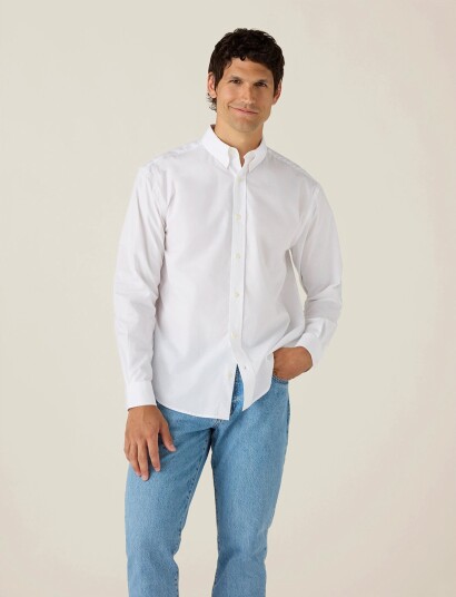 Lexington Clothing Loose Crisp Poplin B.d Shirt White S