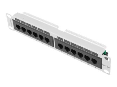 Lanberg Ppu5-9012-S Koblingspanel Rackmonterbar Cat 5E Utp Rj-45 X 12 Ral 7035 Grå 1U 10"