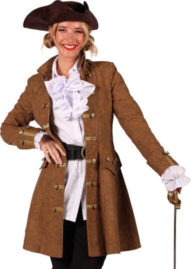 Piratjakke Brun Dame Deluxe - Medium