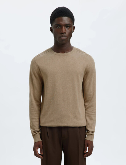 Selected Slhberg Crew Neck Noos - Beige - L