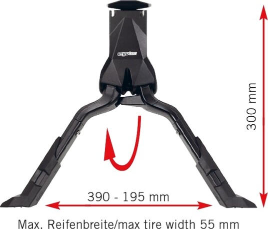 Ergotec Double Flex 3 støtte center 28-29" sykler 300 mm høy sort