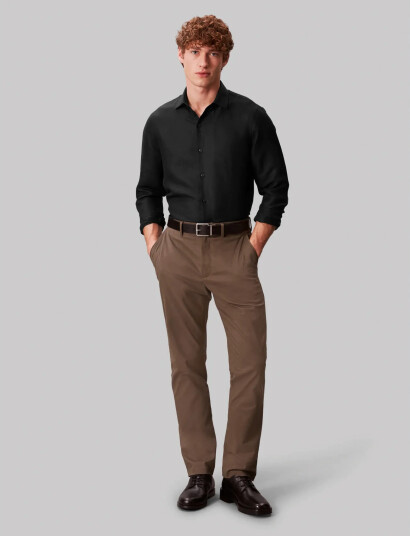 Calvin Klein Slim Ref Linen Bld Sld   Black   42