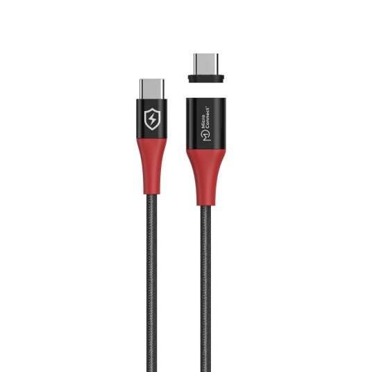 Microconnect 1.5m Magnetisk USB-C Kabel Sort/Rød - 240W Safe Charge Microconnect 1.5m Magnetisk USB-C Kabel Sort/Rød - 240W Safe Charge