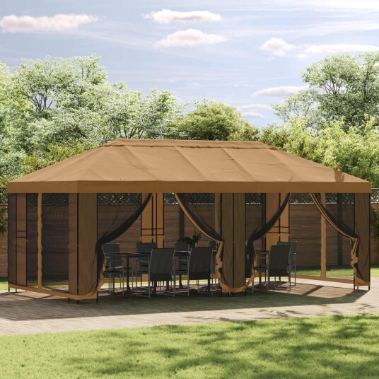 Gazebo Ramme 6 x 3 m Svart Stål