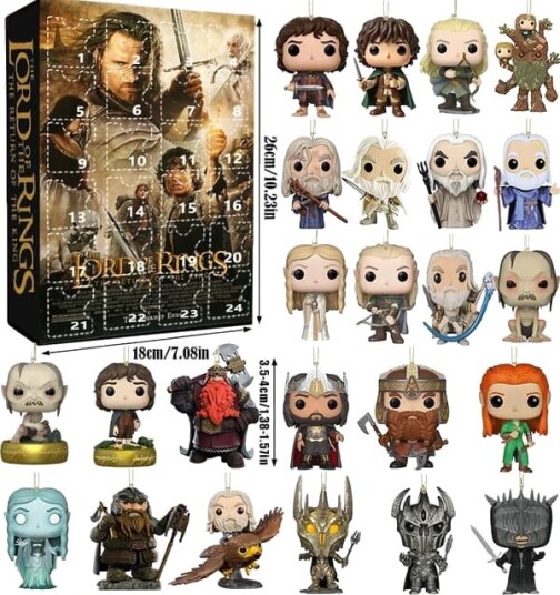 Lord of the Rings Adventskalender Blind Box Dekorativ Hengende Akryl Sagan om ringen Juletrepynt[D]